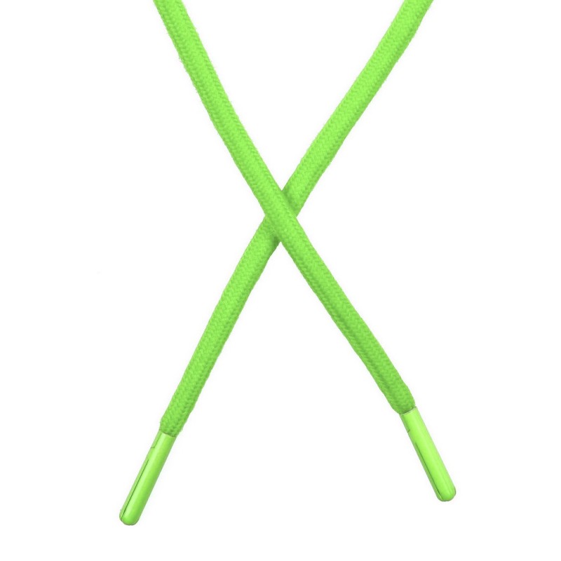 Шнур поликоттон круглый 0,6*130-135см с наконечником, цв:желто-зеленый