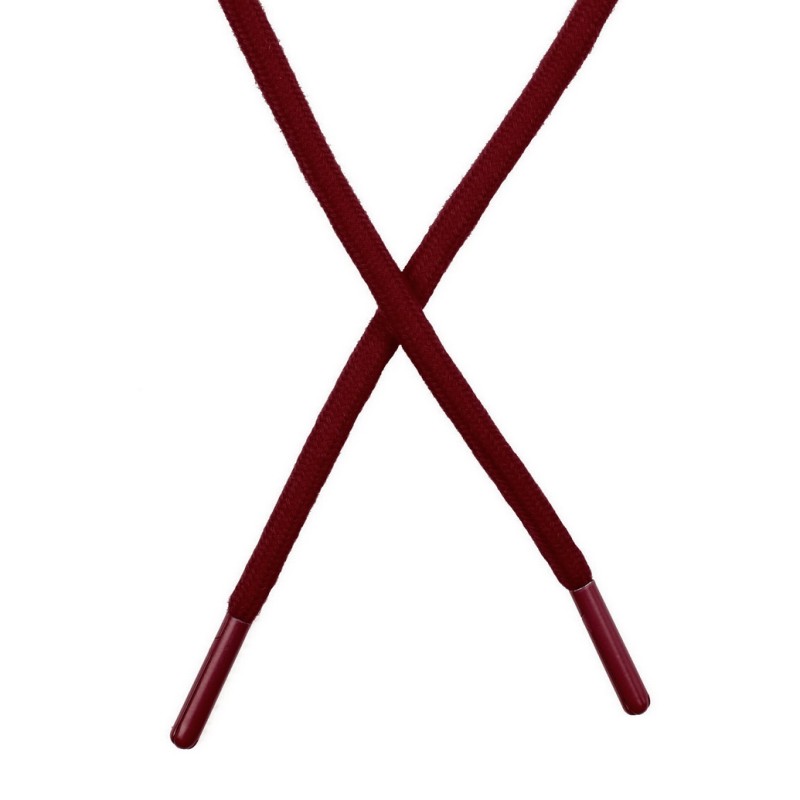 Шнур поликоттон круглый 0,6*130-135см с наконечником, цв:бордовый