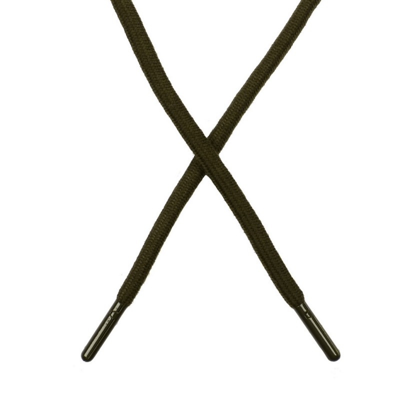 Шнур поликоттон круглый 0,6*130-135см с наконечником, цв:коричневый хаки