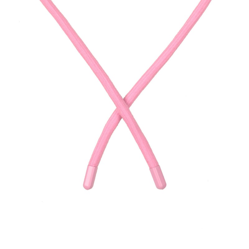 Шнур круглый поликоттон 0,8*135-140см с наконечником, цв:розовый