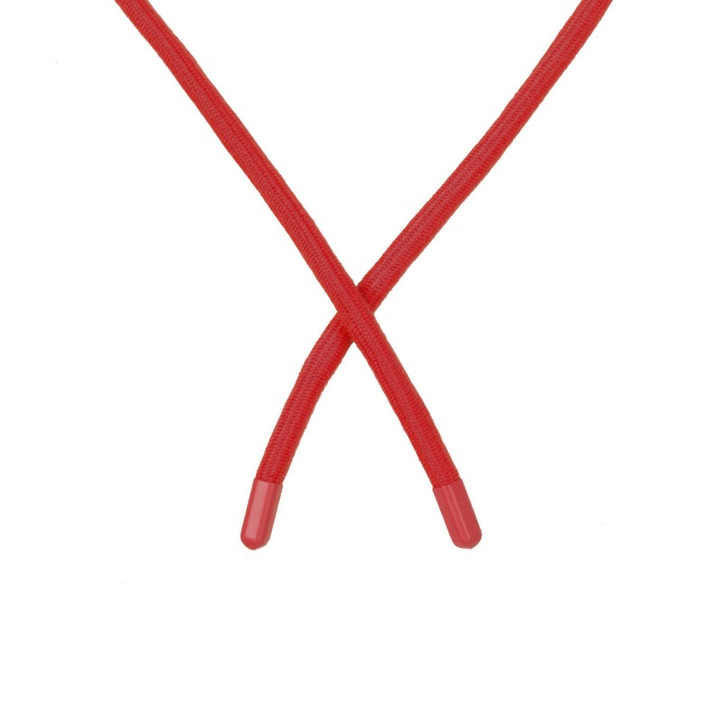 Шнур круглый поликоттон 0,8*135-140см с наконечником, цв:красный