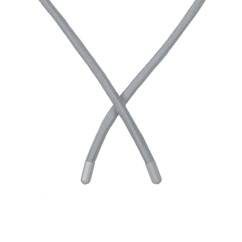 Шнур круглый поликоттон 0,8*135-140см с наконечником, цв:серый меланж