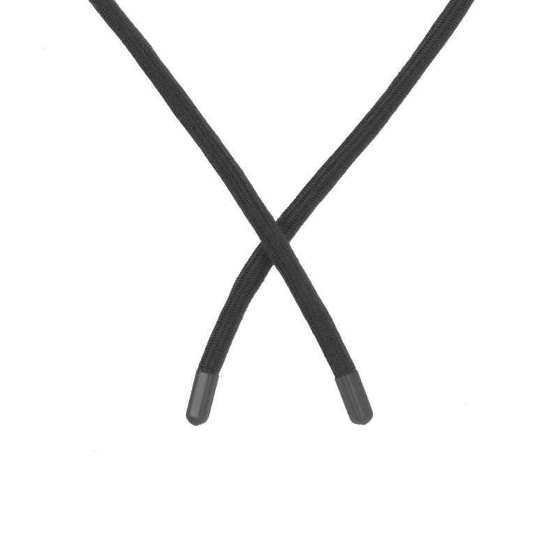 Шнур круглый поликоттон 0,8*135-140см с наконечником, цв:т.серый