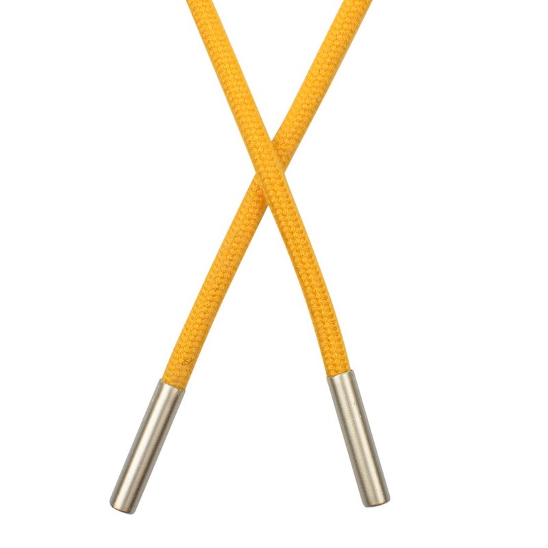 Шнур круглый поликоттон 0,5*145см с наконечником, цв: желтый 