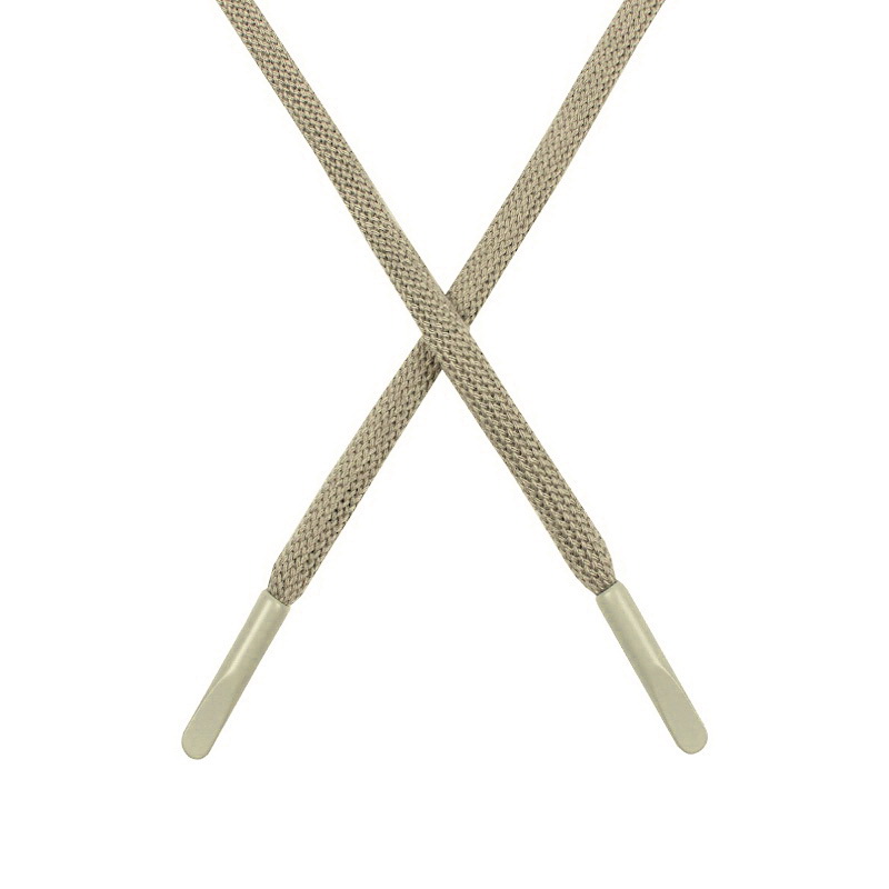 Шнур круглый поликоттон 0,5*135-140см с наконечником, цв:бежевый хаки