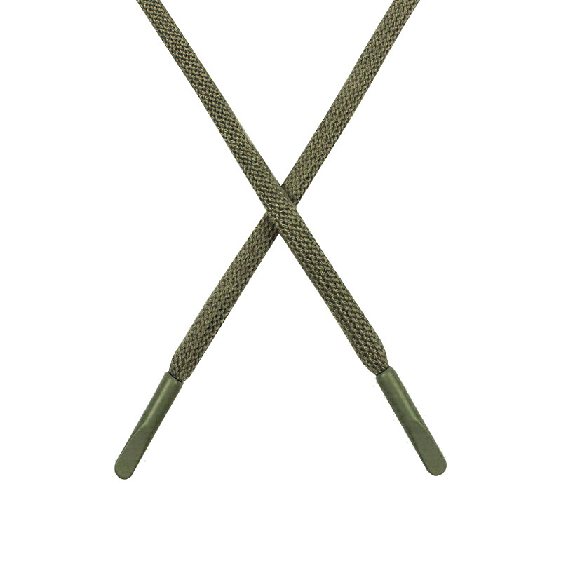 Шнур круглый поликоттон 0,5*135-140см с наконечником, цв:зеленый хаки
