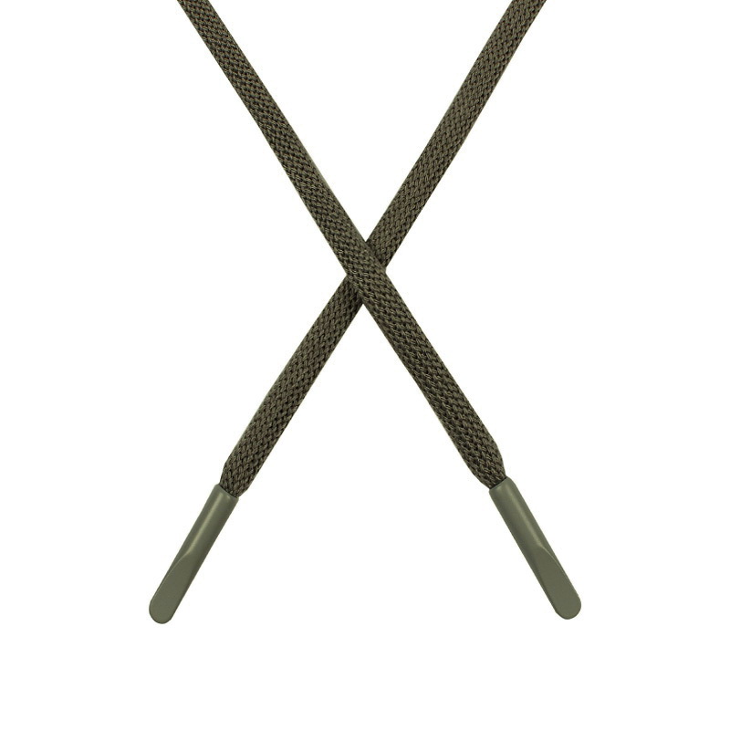 Шнур круглый поликоттон 0,5*135-140см с наконечником, цв:холодный хаки