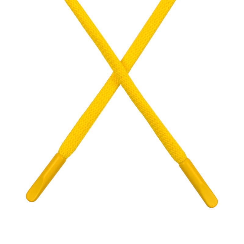 Шнур круглый поликоттон 0,5*135-140см с наконечником, цв:желтый