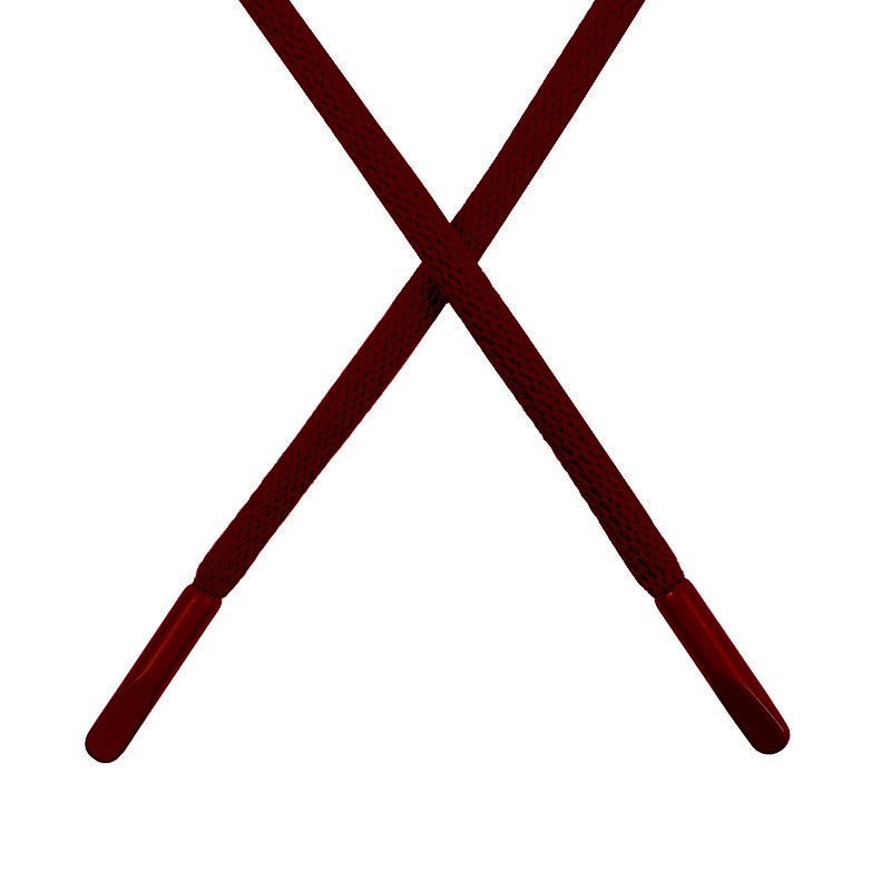 Шнур круглый поликоттон 0,5*135-140см с наконечником, цв:бордовый