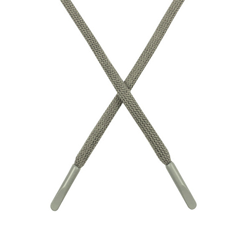 Шнур круглый поликоттон 0,5*135-140см с наконечником, цв:дымчато-зеленый хаки