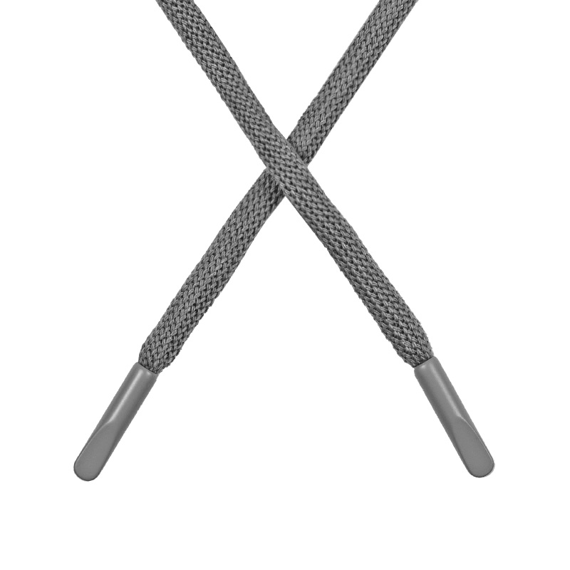 Шнур круглый поликоттон 0,5*135-140см с наконечником, цв:серый