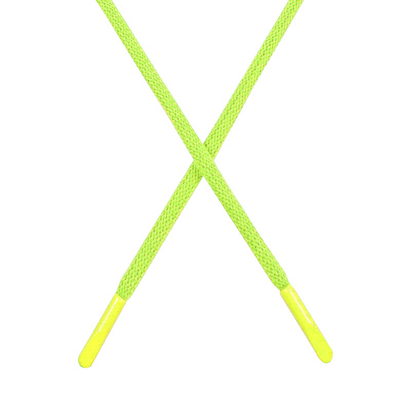 Шнур круглый поликоттон 0,5*135-140см с наконечником, цв:желто-зеленый