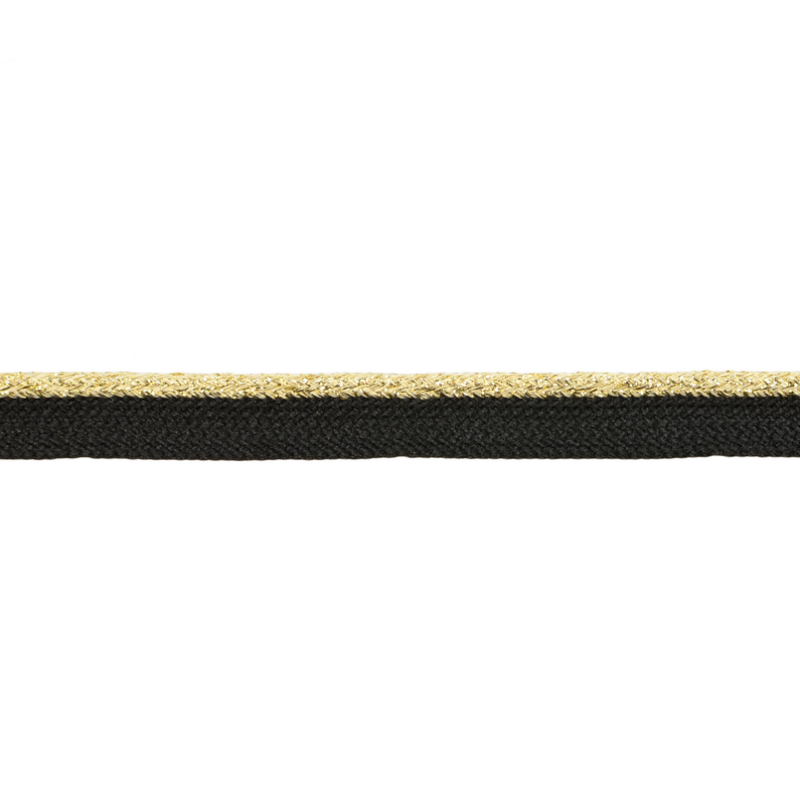 Кант 1см декоративный с люрексом 43-45м/рул, цв: черный/св.золото