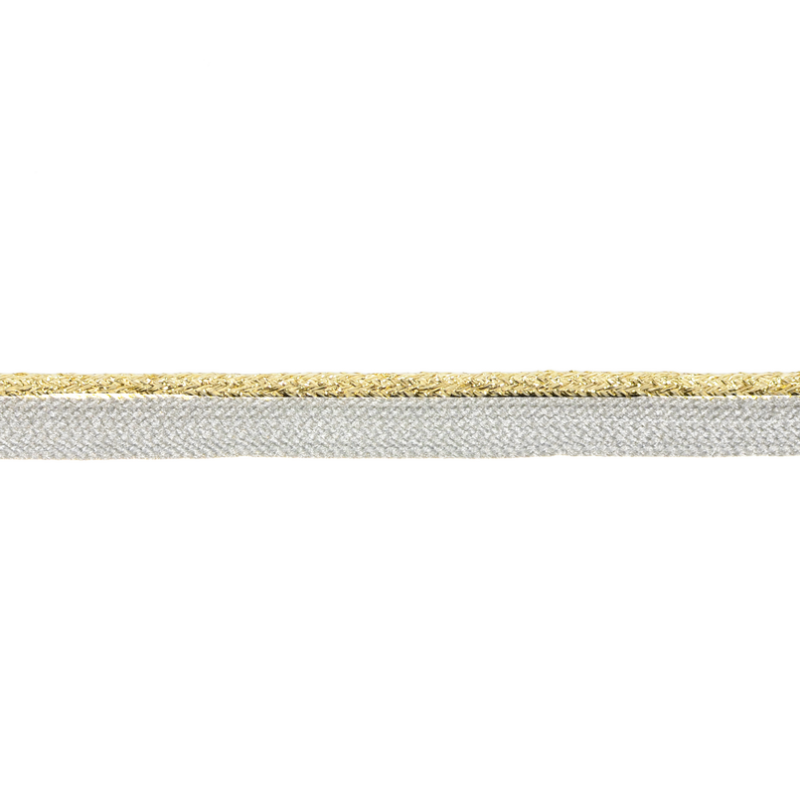 Кант 1см декоративный с люрексом 43-45м/рул, цв: белый/св.золото