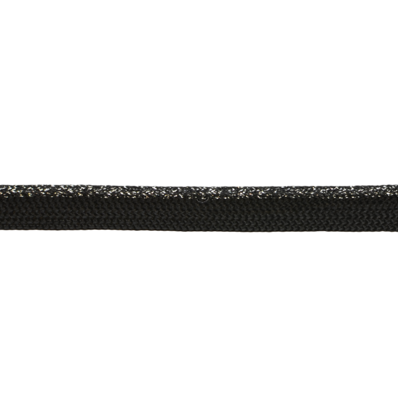 Кант 1см декоративный с люрексом 43-45м/рул, цв: черный/серебряный