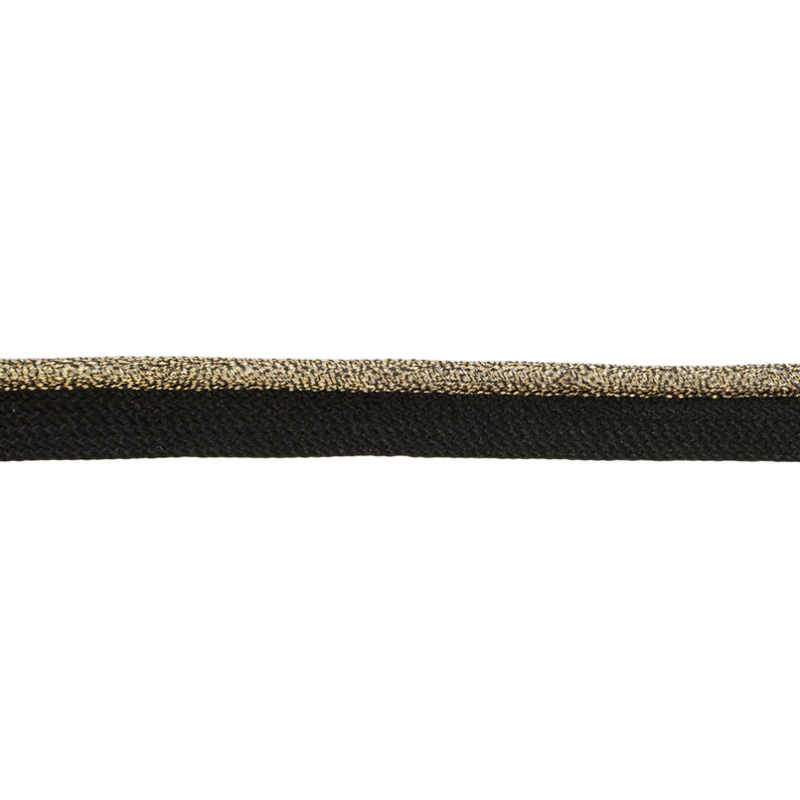 Кант 1см декоративный с люрексом 43-45м/рул, цв: черный/бронзовый