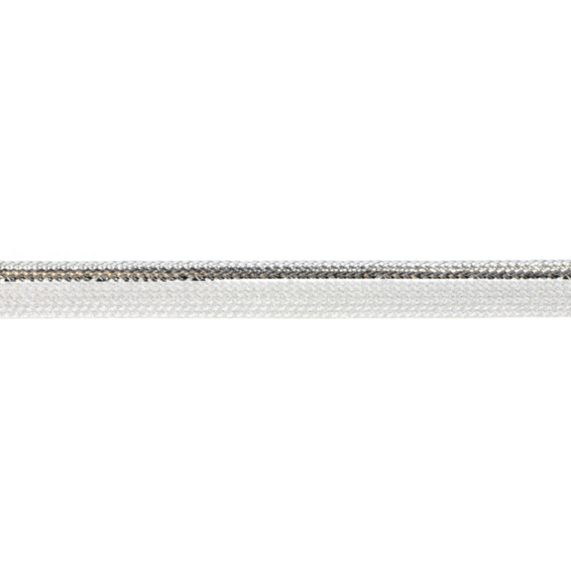 Кант 1см декоративный с люрексом 43-45м/рул, цв: белый/серебряный