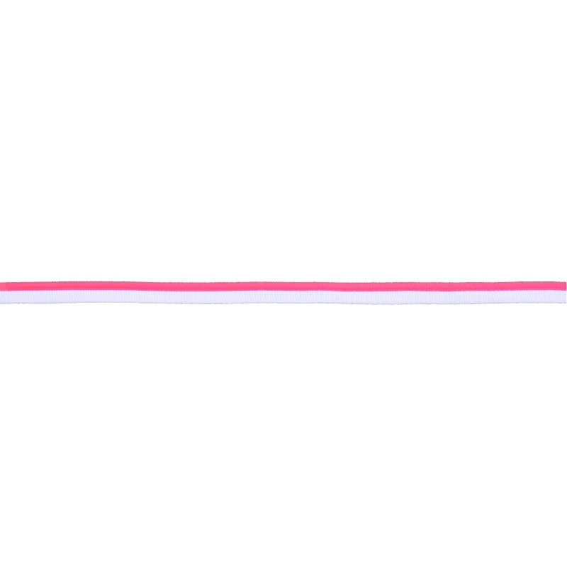 Кант трикотажный 1см 176-178м/рулон, цв:белый/розовый неон