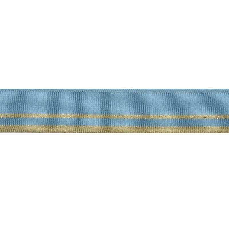 Подвяз полиэстер 3-3,5*120см,цв:голубой/св.бежевый/люрекс золото