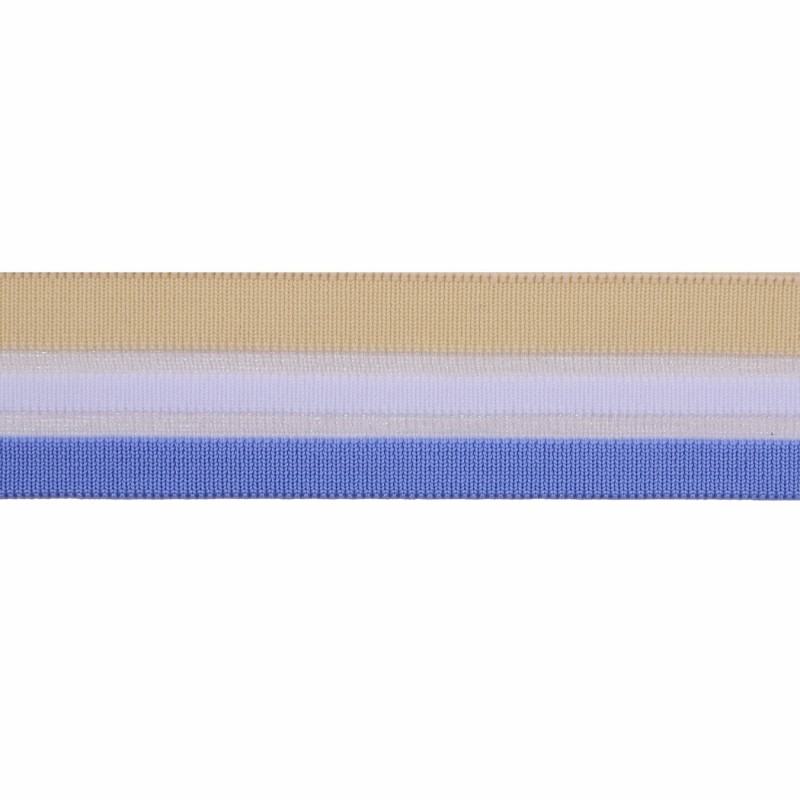 Подвяз 1*1 полиэстер 4*100см,цв:св.бежевый/белый/нейлон белый/голубой