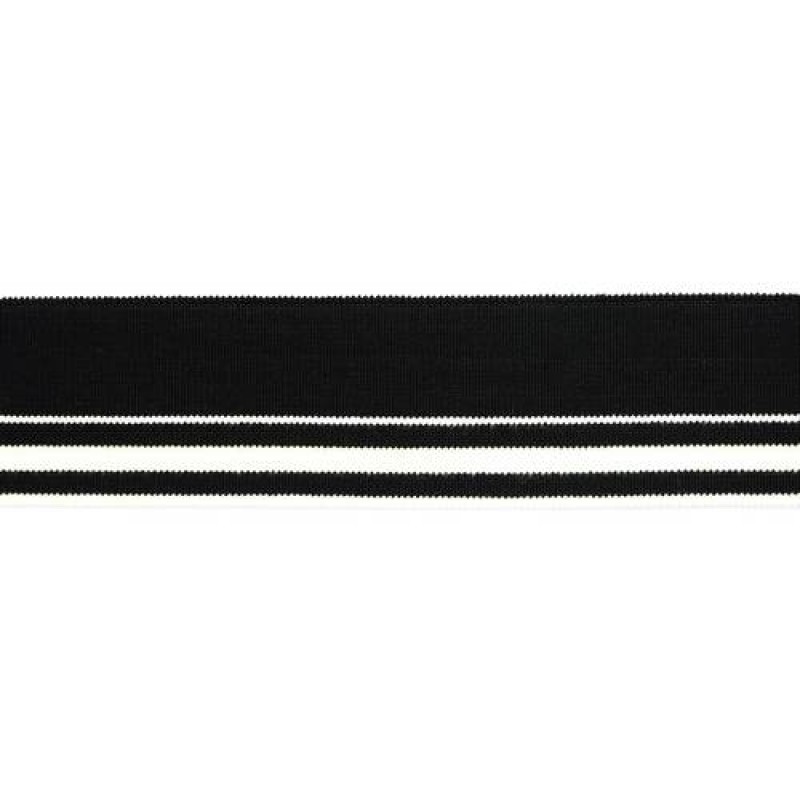 Подвяз вискоза 4,5*100см, цв: черный/белые полосы