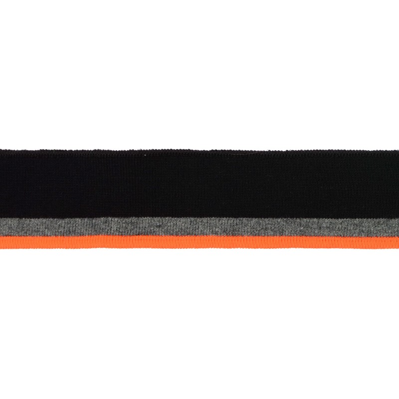 Подвяз 1*1 акрил 4*120см, цв:черный/серый меланж/оранжевый