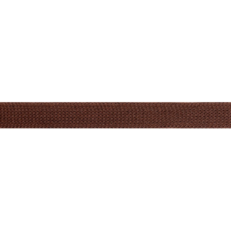 Тесьма трикотажная полиэстер 1см 68-70м/рулон,цв:коричневый