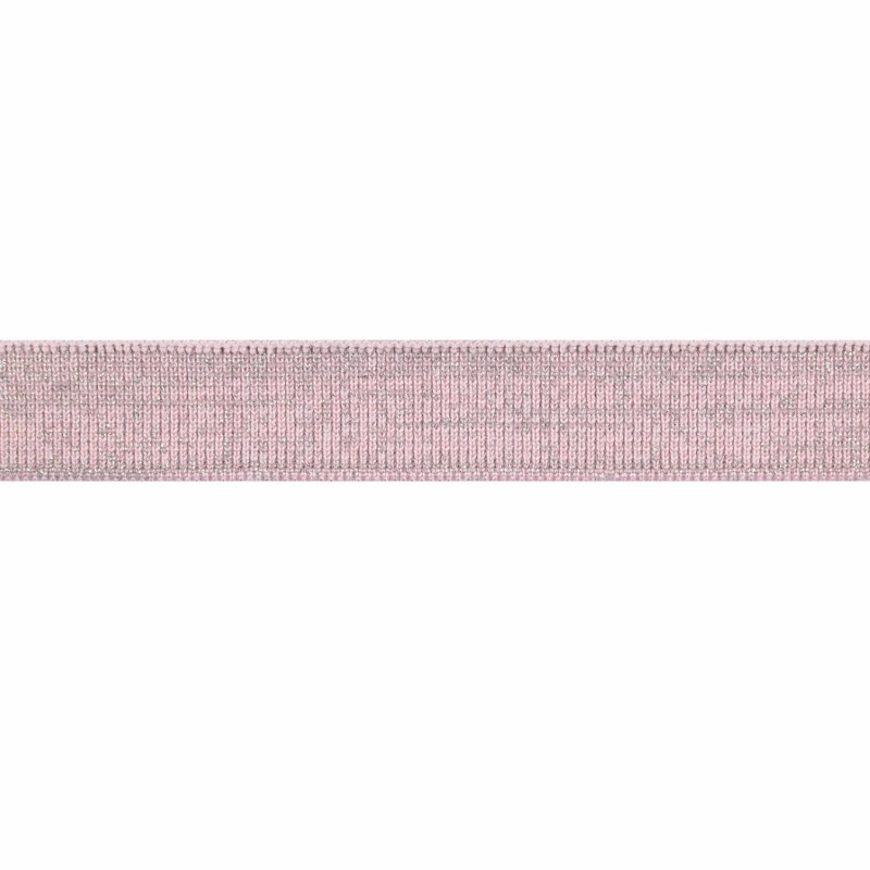 Подвяз 1*1 вискоза 16 класс 2*120см, цв:розовый/люрекс серебро/эластан серый