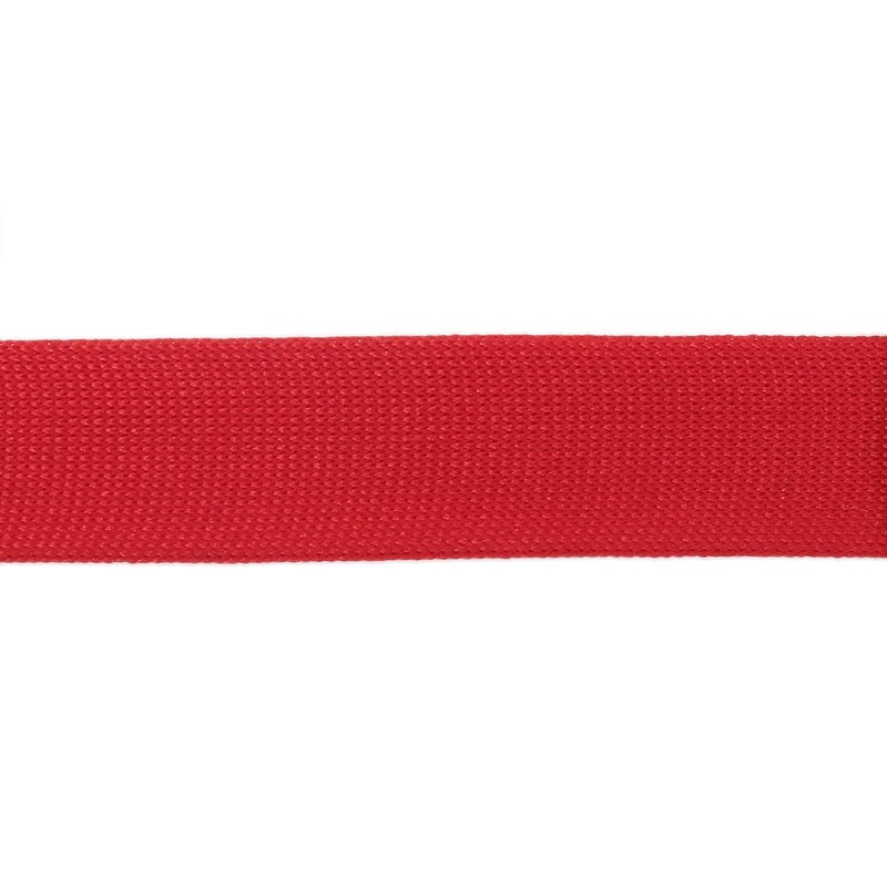 Тесьма полиэстер 2,0см трикотажная 68-70м/рулон, цв: красный