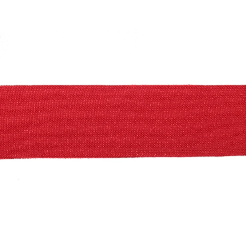 Тесьма полиэстер 3,5см трикотажная 68-70м/рулон, цв: красный