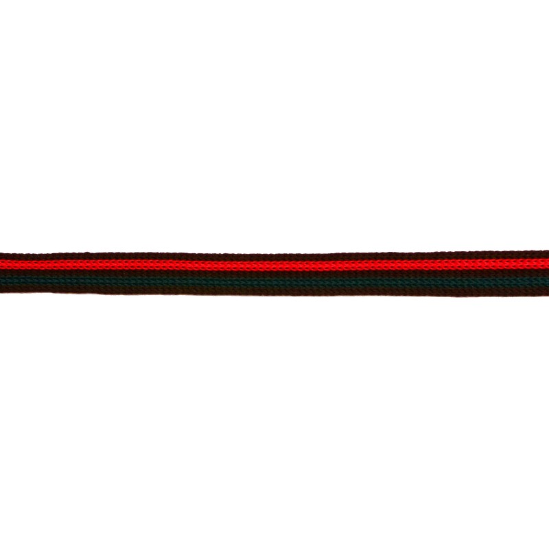 Тесьма полиэстер 1,0см 68-70м/рулон, цв:черный/красный/зеленый