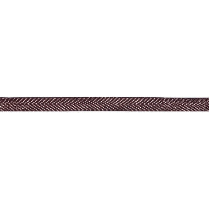 Тесьма 1 см киперная с люрексом 43-45м/рул, цв: бордовый/серебряный люрекс
