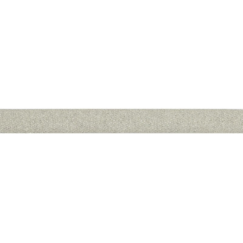 Тесьма 1,5см киперная с люрексом 43-45м/рул, цв: св.серый/серебряный люрекс