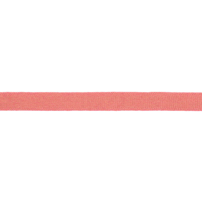 Тесьма трикотажная полиэстер 1см 88-90м/рулон, цв:оранжево-розовый