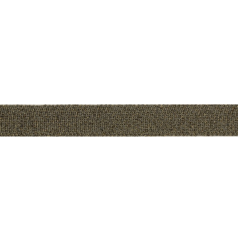 Тесьма люрекс 2см 88-90м/рулон, цв:т серый/люрекс бронза