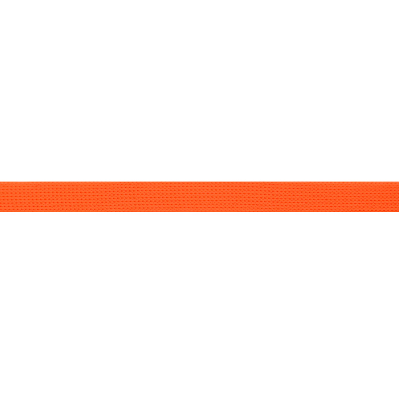 Тесьма полиэстер 1см 68-70м/рулон, цв: оранжевый неон