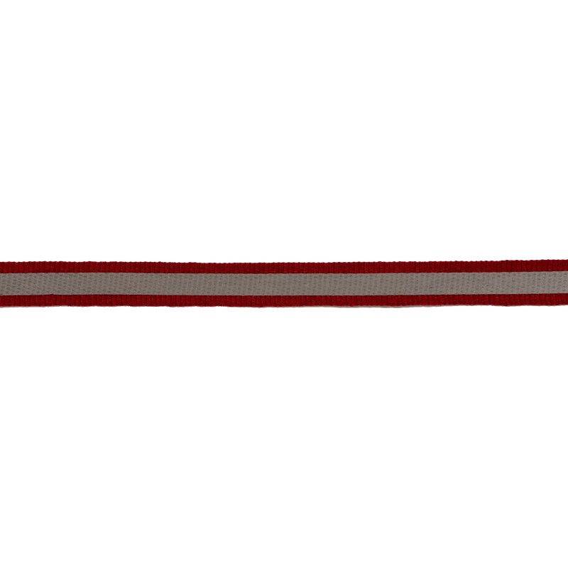 Тесьма светоотражающая репс 1см 42-44м/рулон, цв:бордовый