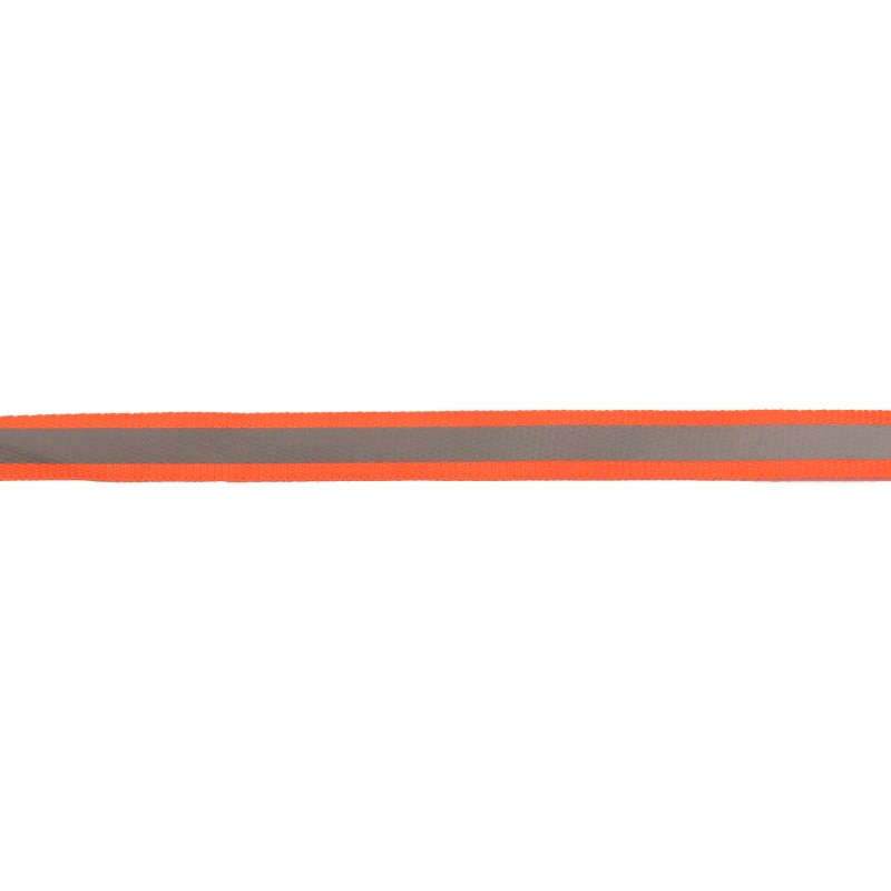 Тесьма светоотражающая репс 1см 42-44м/рулон, цв:оранжевый неон