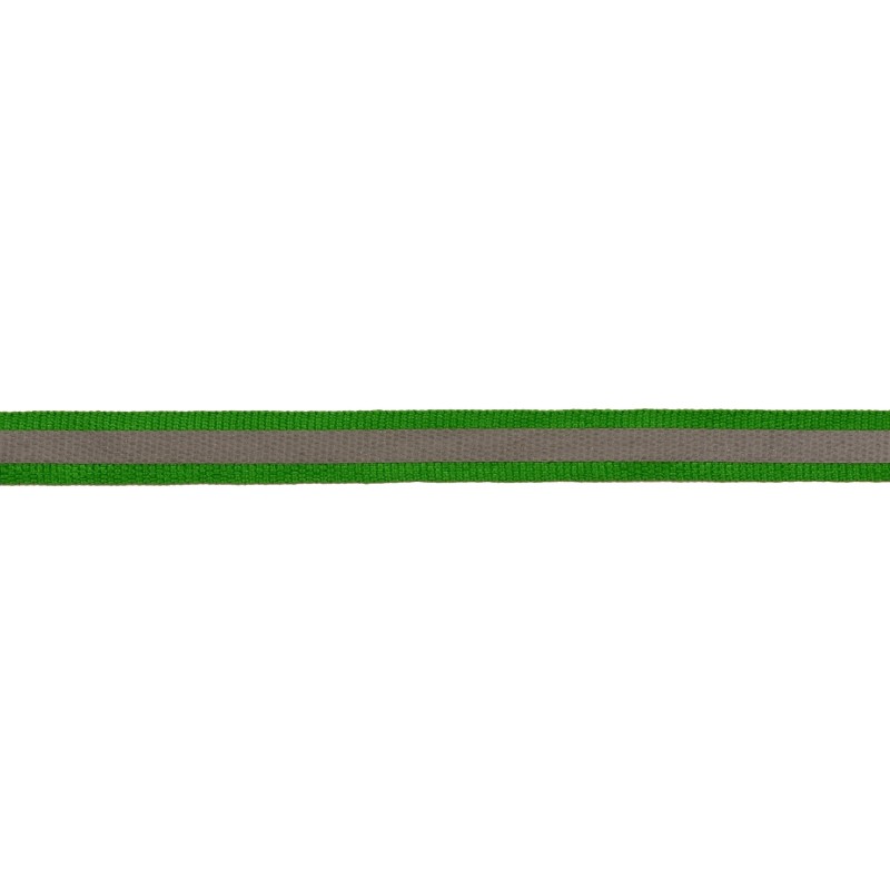 Тесьма светоотражающая репс 1см 42-44м/рулон, цв:зеленый
