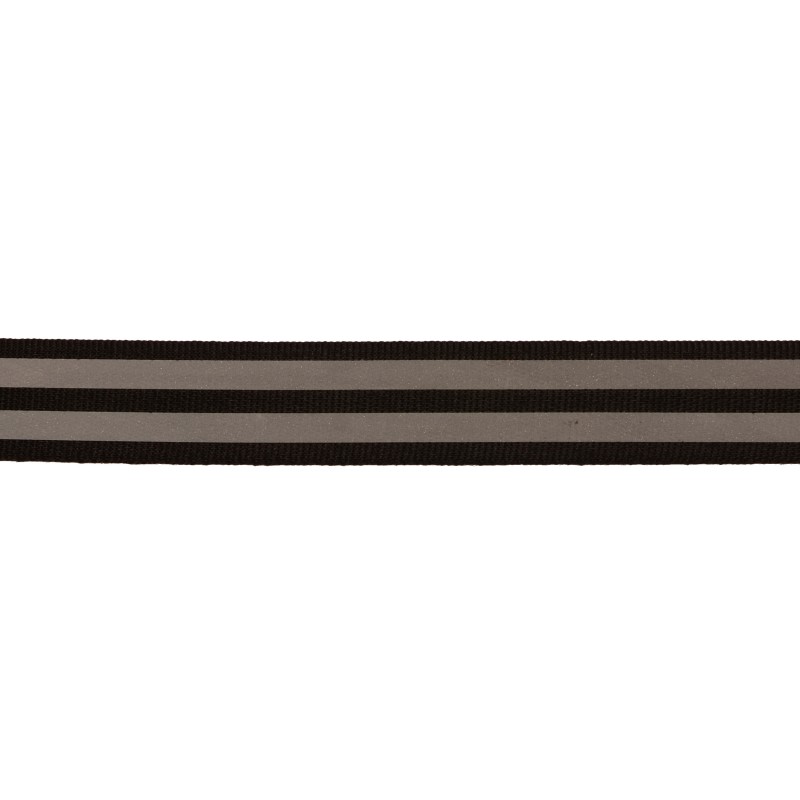 Тесьма светоотражающая репс 2см 43-44м/рулон,цв:черный