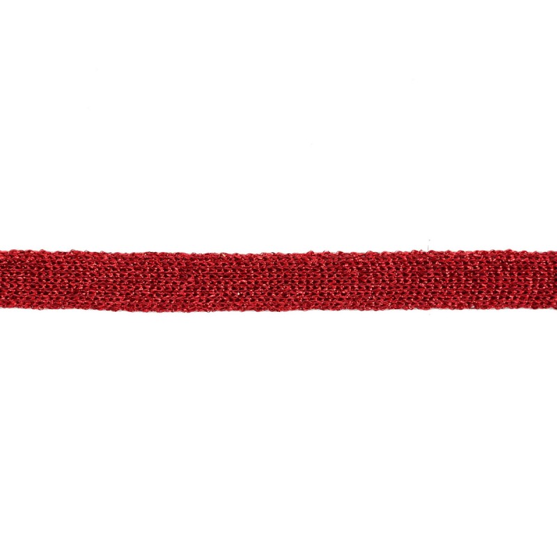 Тесьма люрекс 1см 88-90м/рулон, цв:красный