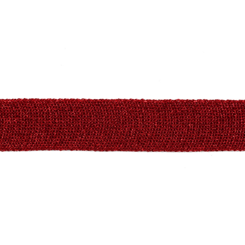 Тесьма люрекс 2см 88-90м/рулон, цв:красный