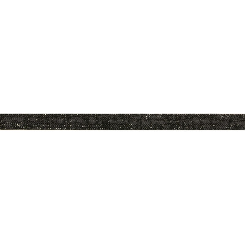 Тесьма люрекс чулок 1 см 88-90м/рулон, цв:т серый/люрекс черный