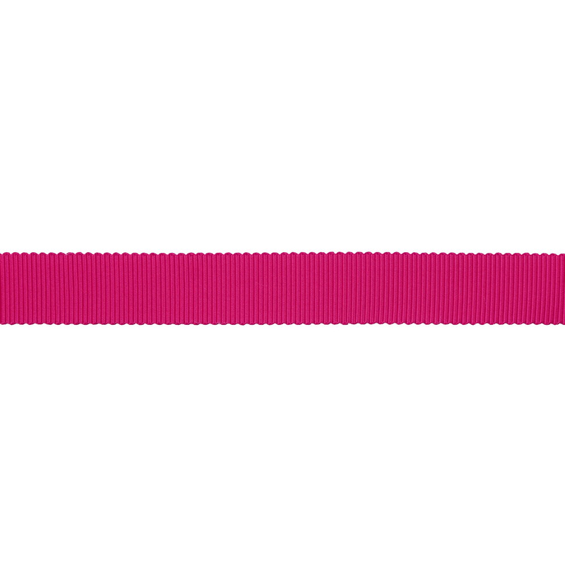 Тесьма репс/полиэстер волнистый край 16мм 90м/рулон, цв:shocking pink
