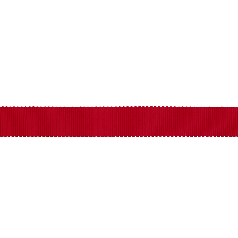 Тесьма репс/полиэстер волнистый край 16мм 90м/рулон, цв:hot red