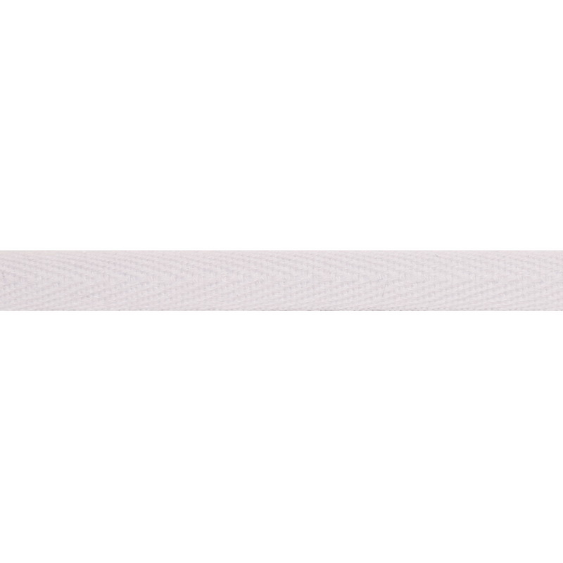 Тесьма киперная хлопок 1см 68-70м/рулон,цв: кипенно-белый
