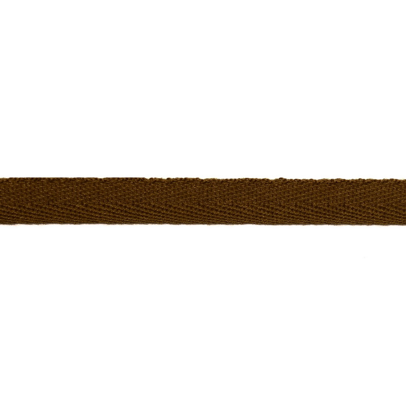 Тесьма киперная хлопок 1см 68-70м/рулон,цв:св коричневый