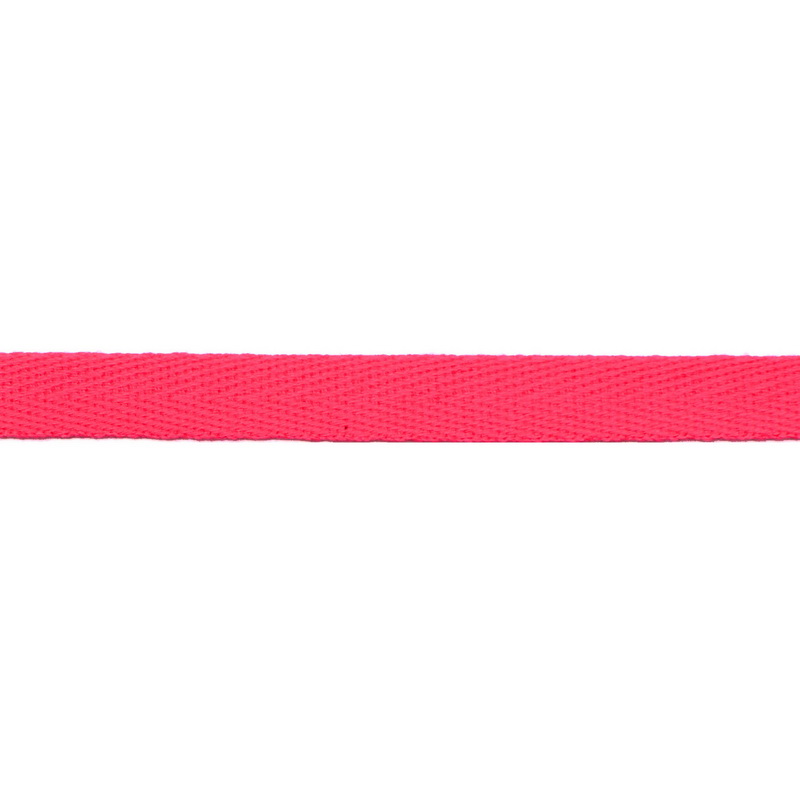 Тесьма киперная хлопок 1см 68-70м/рулон,цв: розовый неон