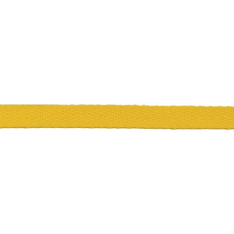 Тесьма киперная хлопок 1см 68-70м/рулон,цв:желтый