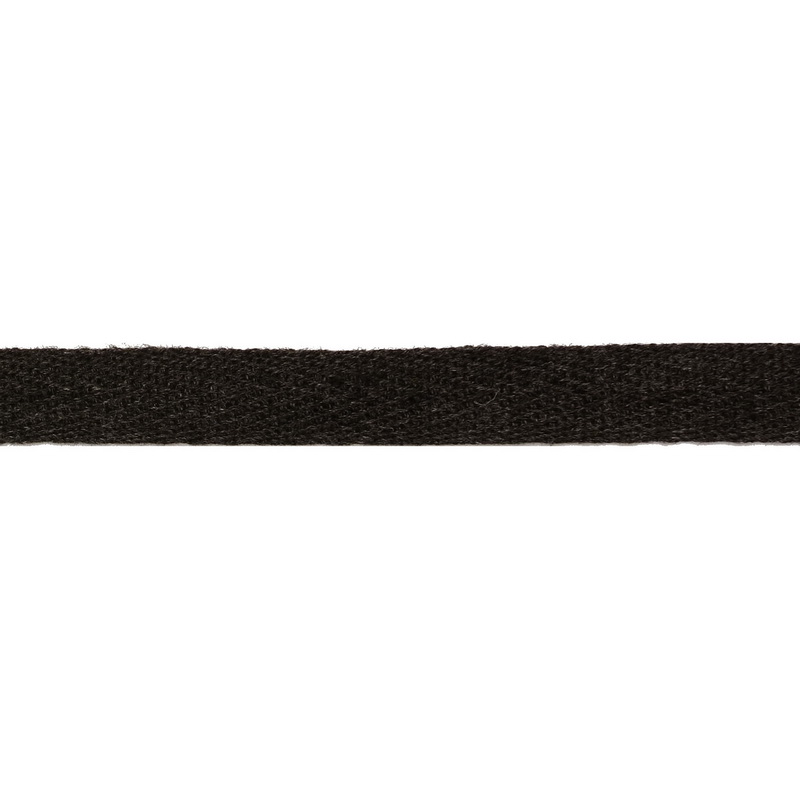 Тесьма киперная хлопок 1см 68-70м/рулон,цв:т. серый меланж